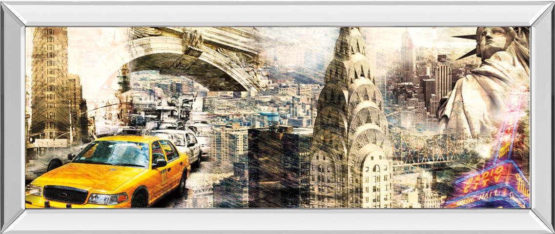 Downtown New York By Sola, B 18X42 Mirror Frame Print