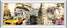 Downtown New York By Sola, B 18X42 Mirror Frame Print