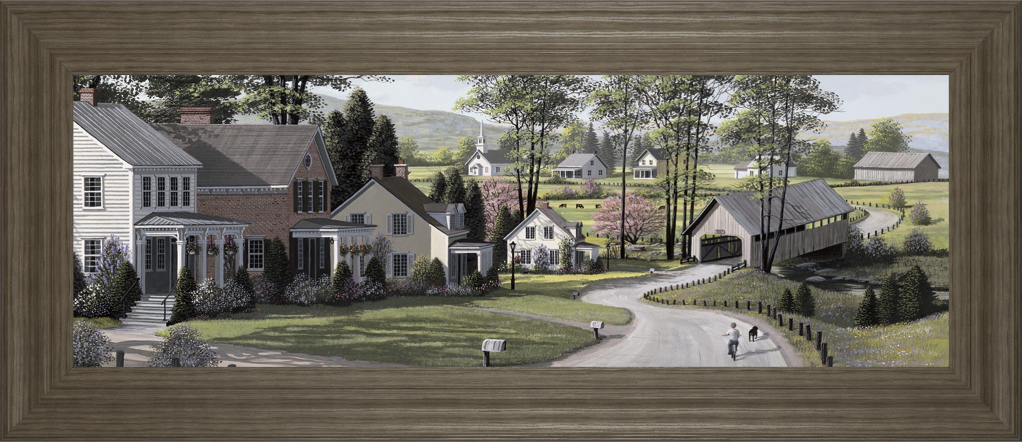 The Covered Bridge By Saunders, B. 18X42 Framed Print