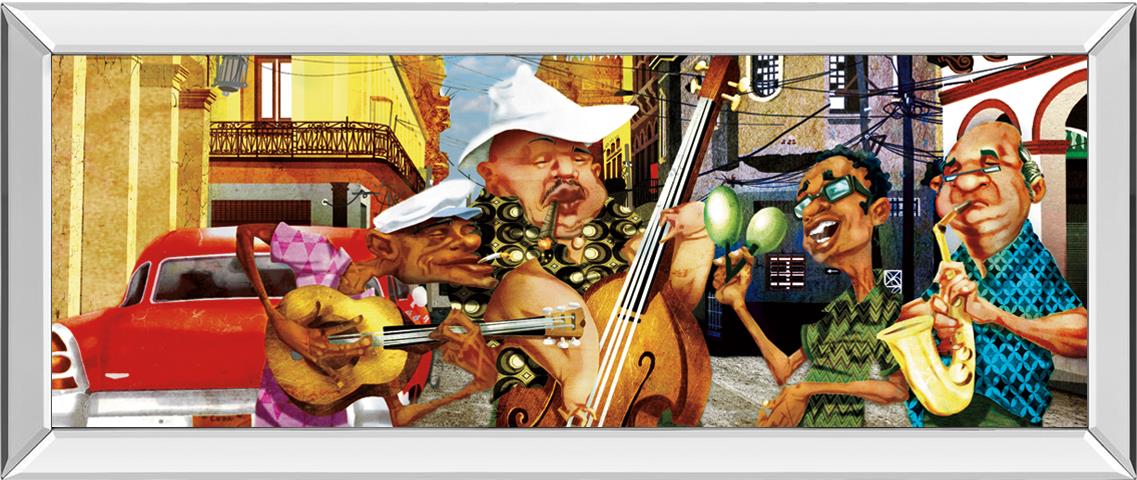 Habana'S Band By Perez, A. 18X42 Mirror Frame Print