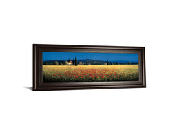 Tuscan Panorama-Poppies By David Short 18X42 Framed Print