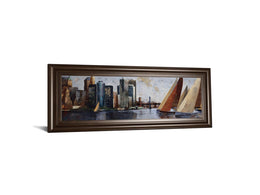 Arriving At Manhattan By Marti Bofarull 18X42 Framed Print