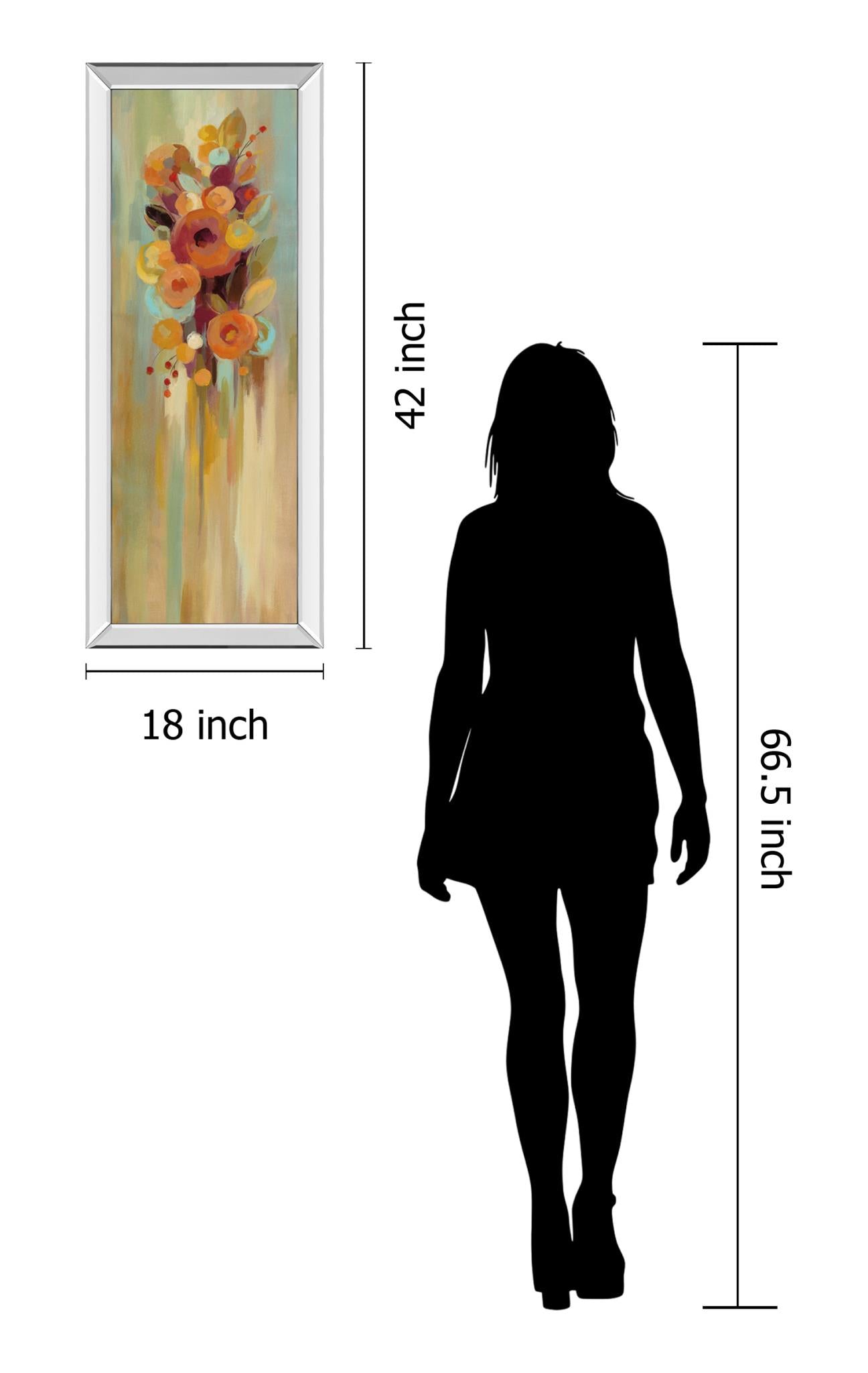 Tall Autumn Flowers I By Silvia Vassileva 18X42 Mirror Frame Print