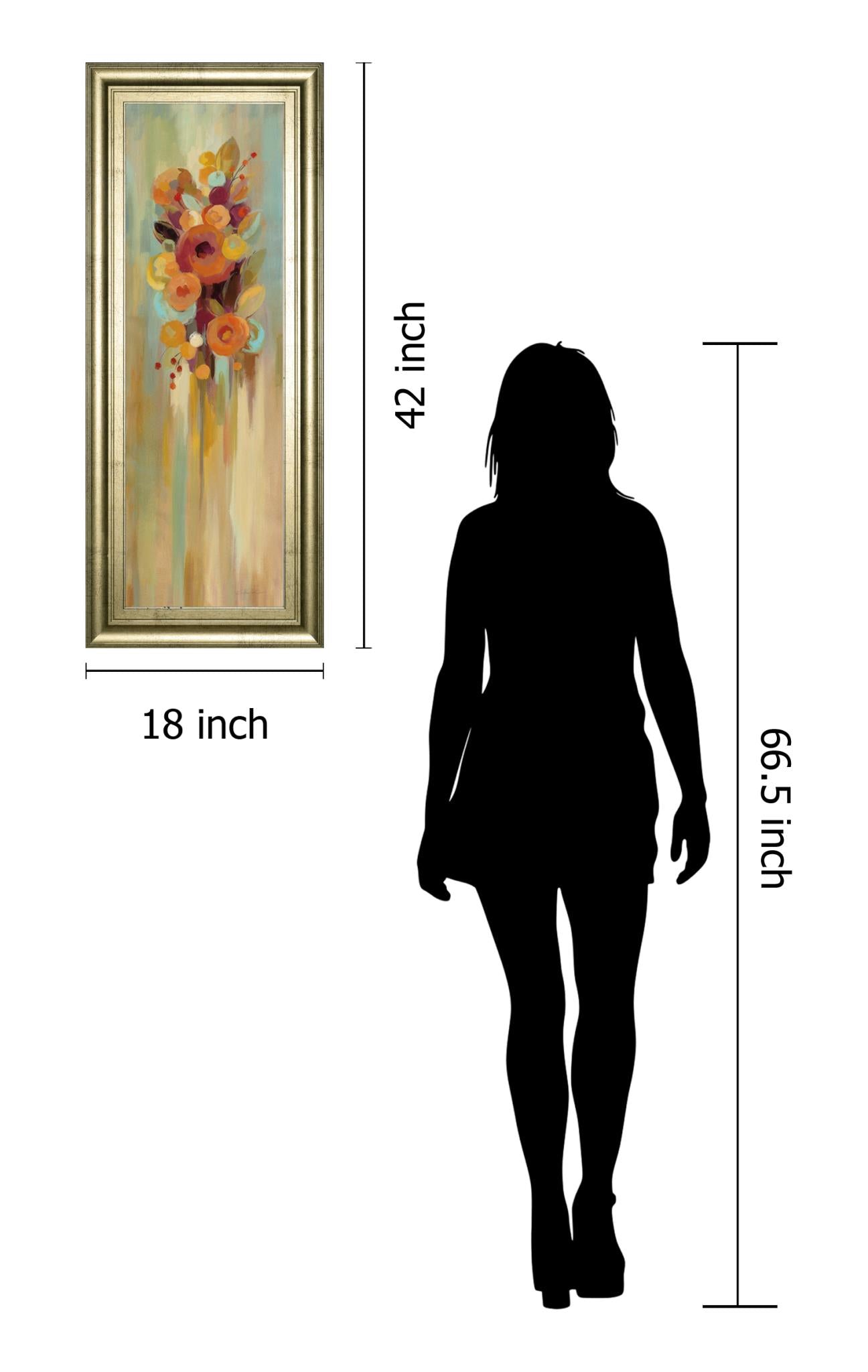 Tall Autumn Flowers I By Silvia Vassileva 18X42 Framed Print