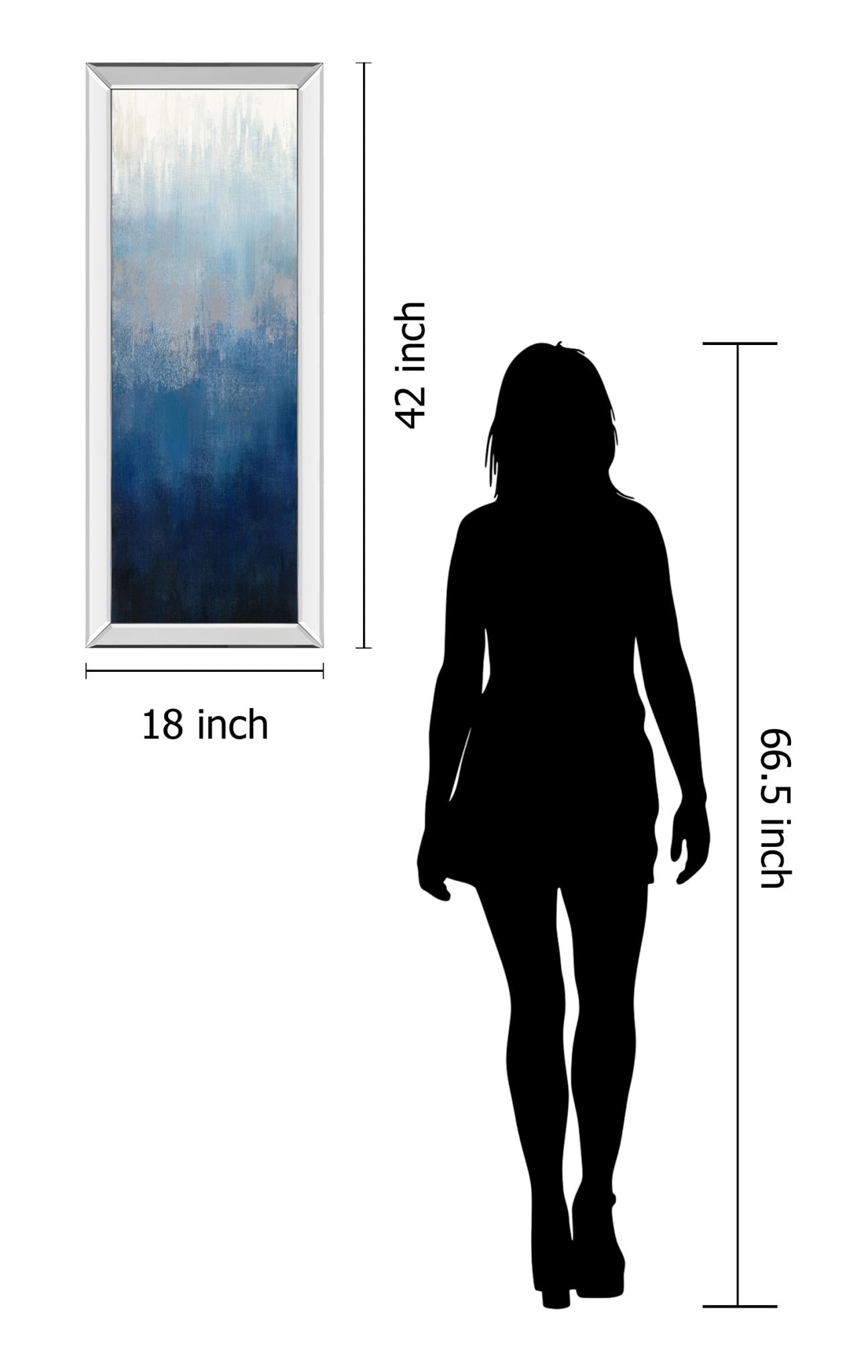 Silver Wave Ii By Silvia Vassileva 18X42 Mirror Frame Print