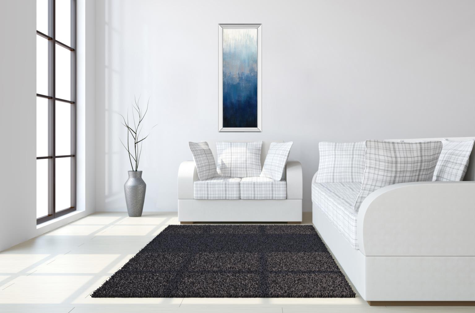 Silver Wave Ii By Silvia Vassileva 18X42 Mirror Frame Print