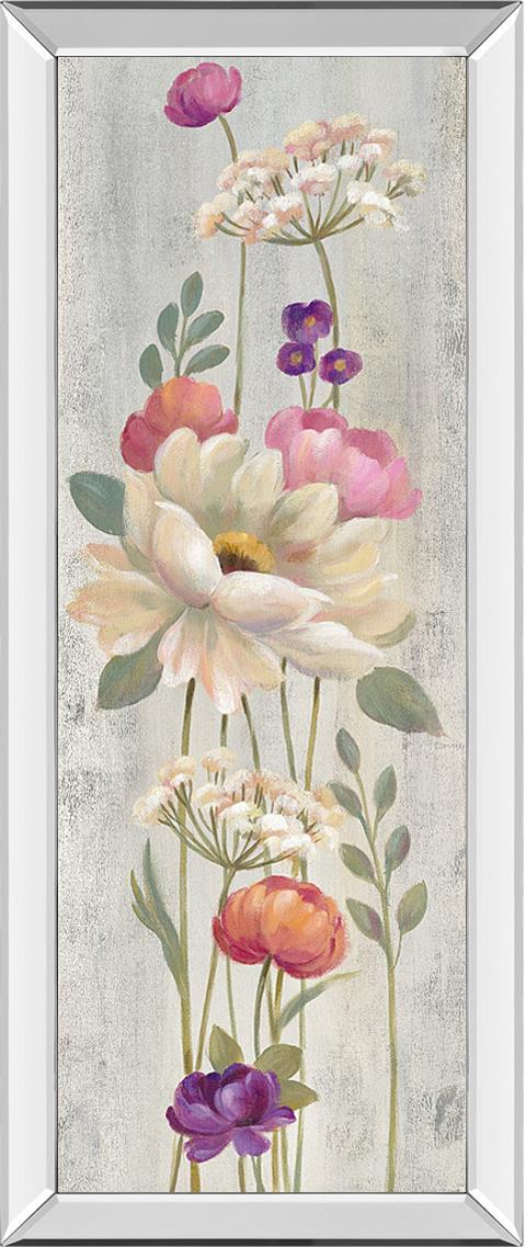 Retro Floral I By Silvia Vassileva 18X42 Mirror Frame Print