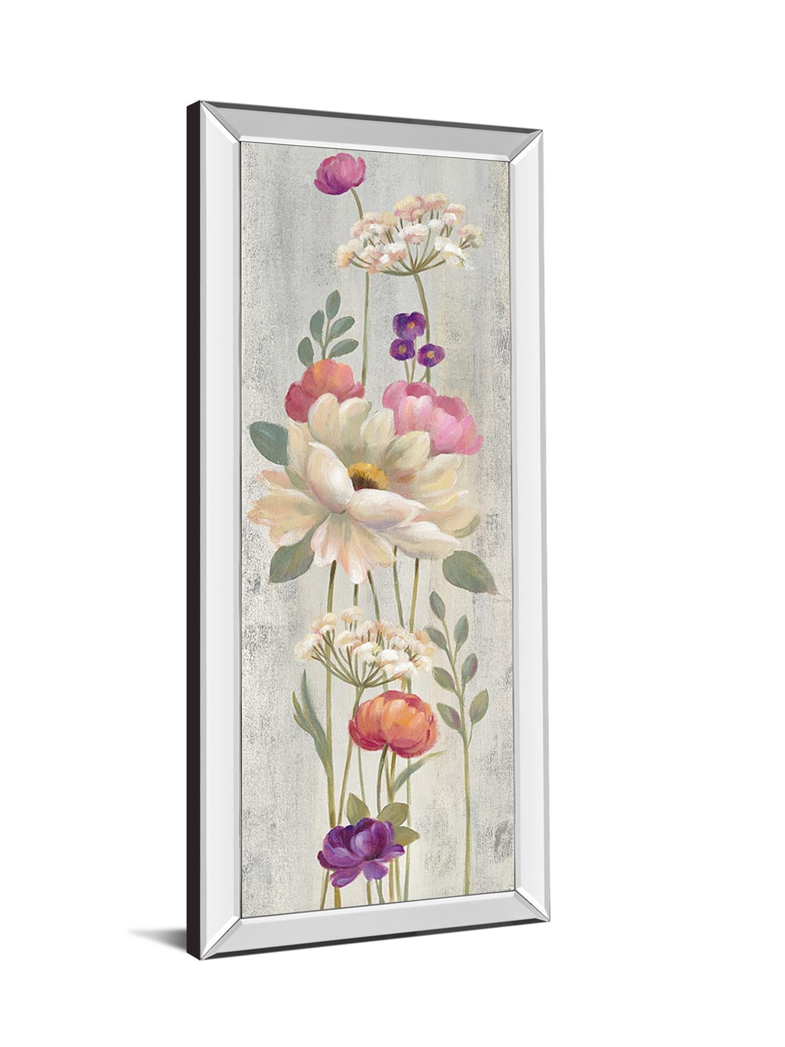 Retro Floral I By Silvia Vassileva 18X42 Mirror Frame Print