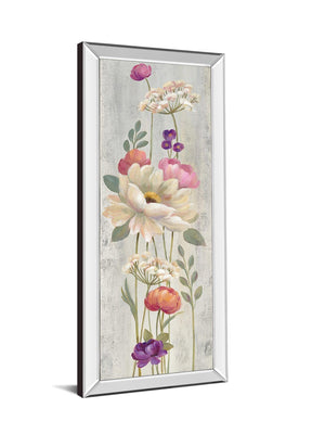 Retro Floral I By Silvia Vassileva 18X42 Mirror Frame Print