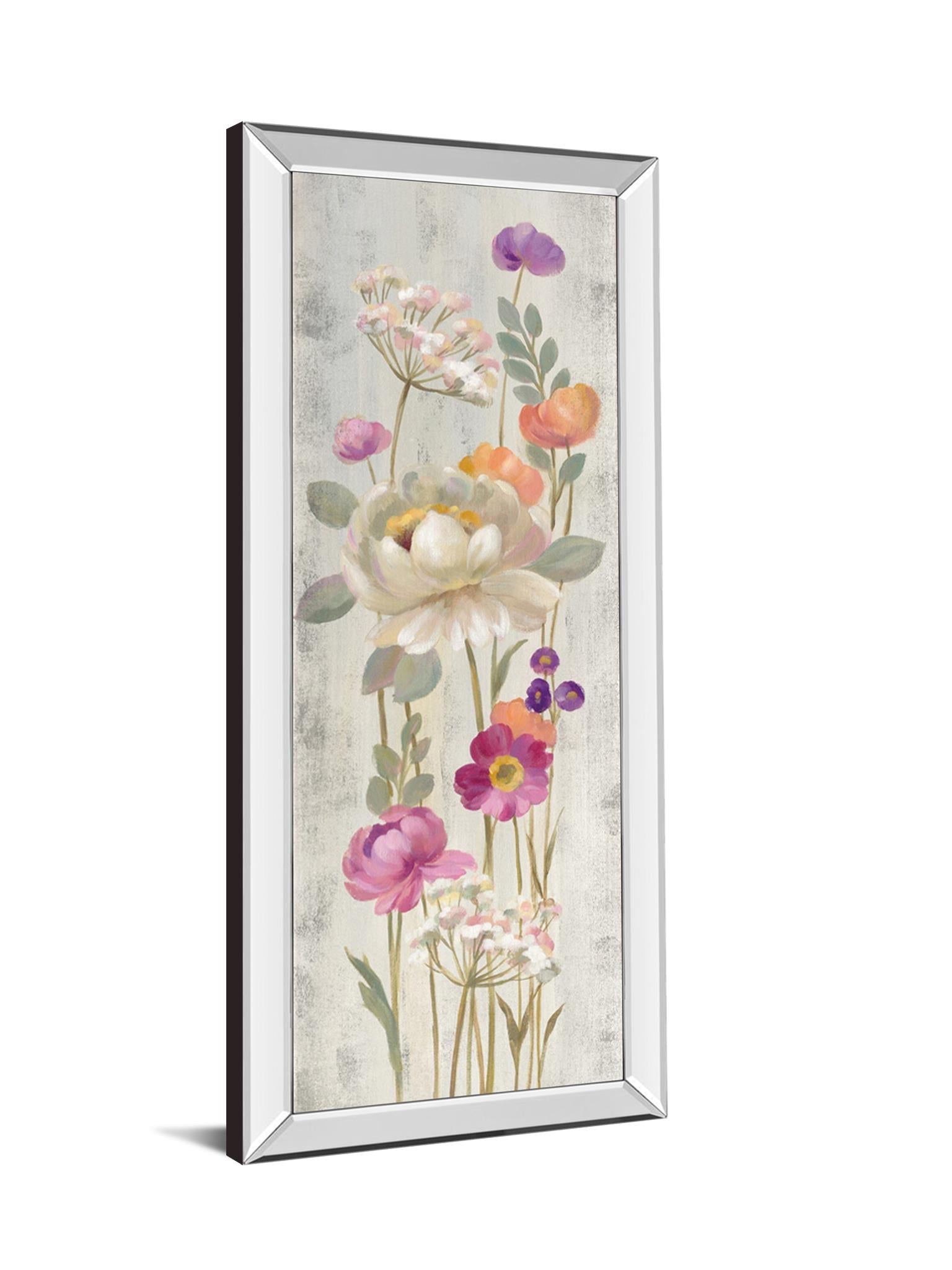 Retro Floral Ii By Silvia Vassileva 18X42 Mirror Frame Print