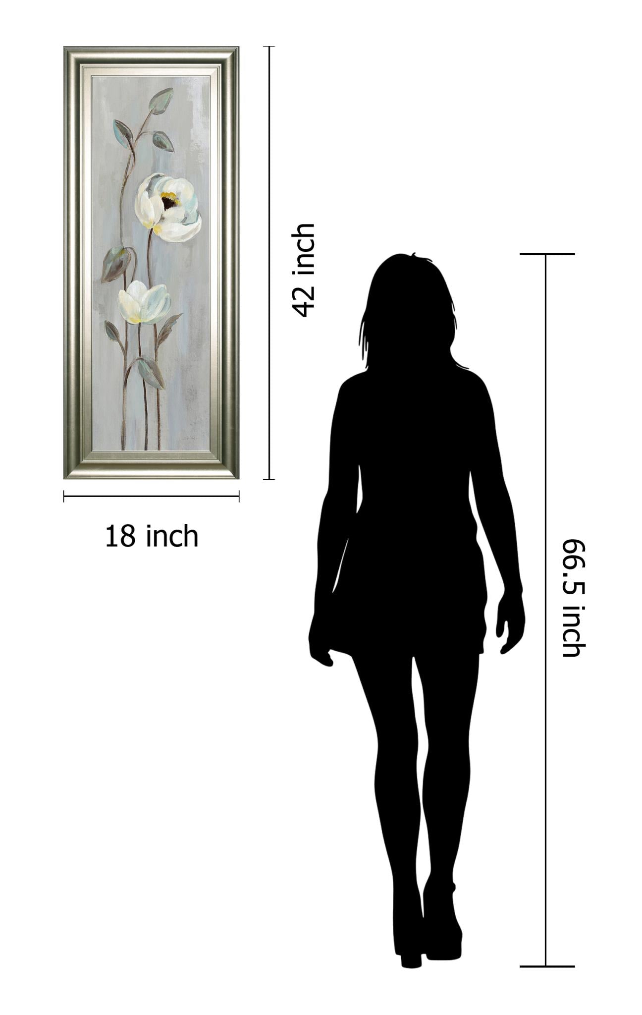 Neutral Branches I On Gray By Silvia Vassileva 18X42 Framed Print