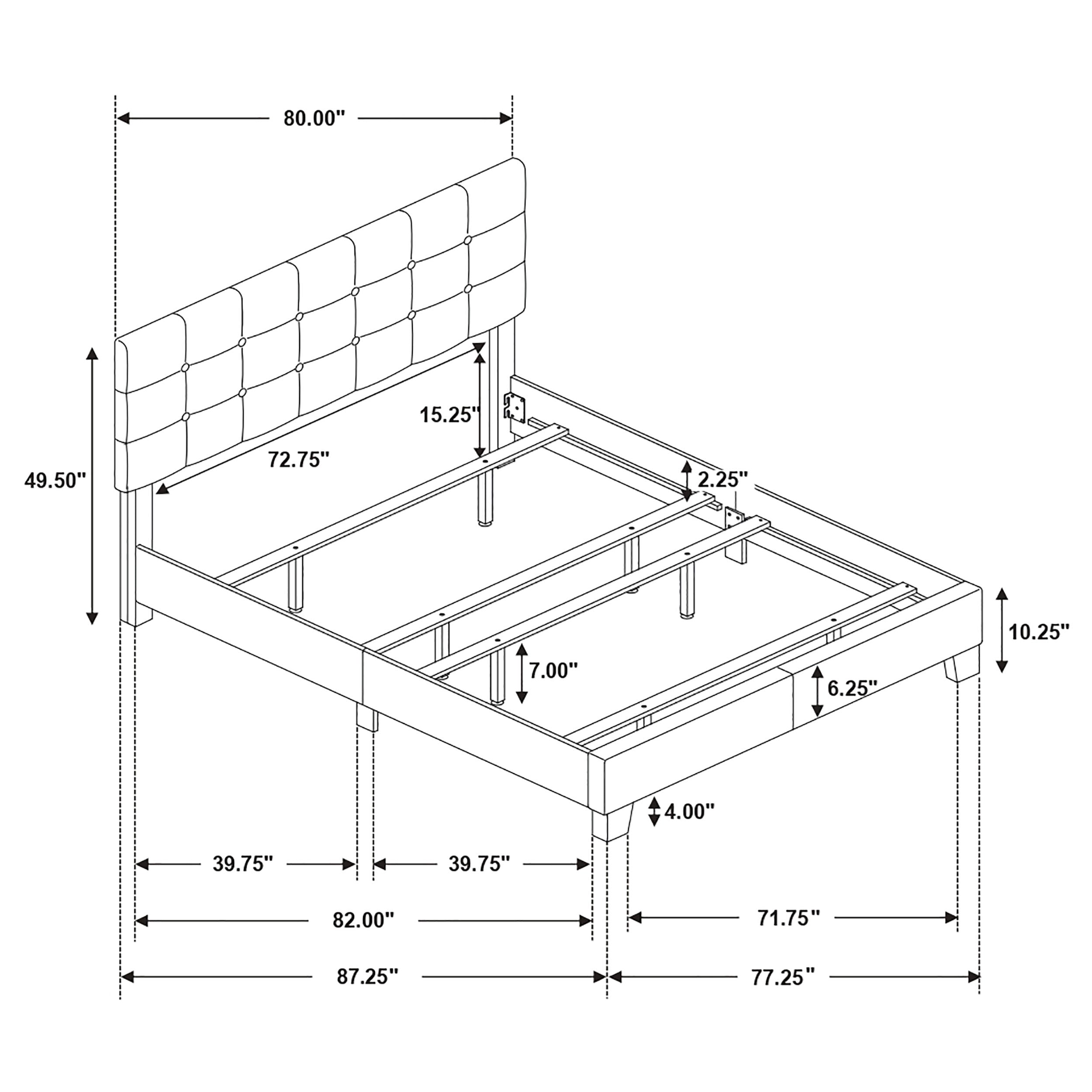 Mapes Upholstered  Panel Bed Charcoal