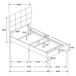 Mapes Upholstered  Panel Bed Charcoal