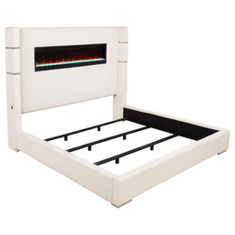 Tisdall Upholstered Cal King Flame Visualizer Bed Black