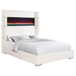 Tisdall Upholstered Cal King Flame Visualizer Bed Black