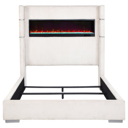 Tisdall Upholstered Cal King Flame Visualizer Bed Black