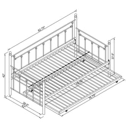 Nocus Metal  Daybed with Trundle Gunmetal