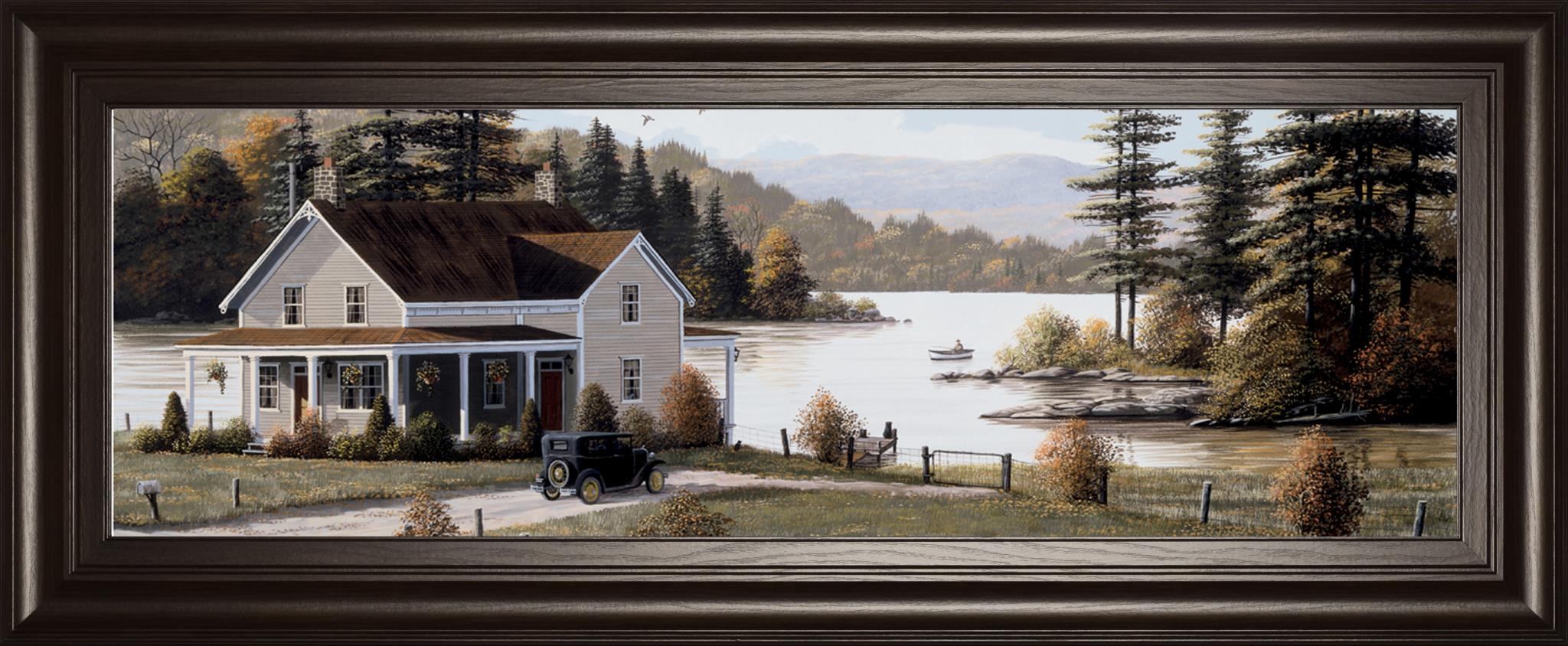 Out On The Lake By Saunders, B. 18X42 Framed Print