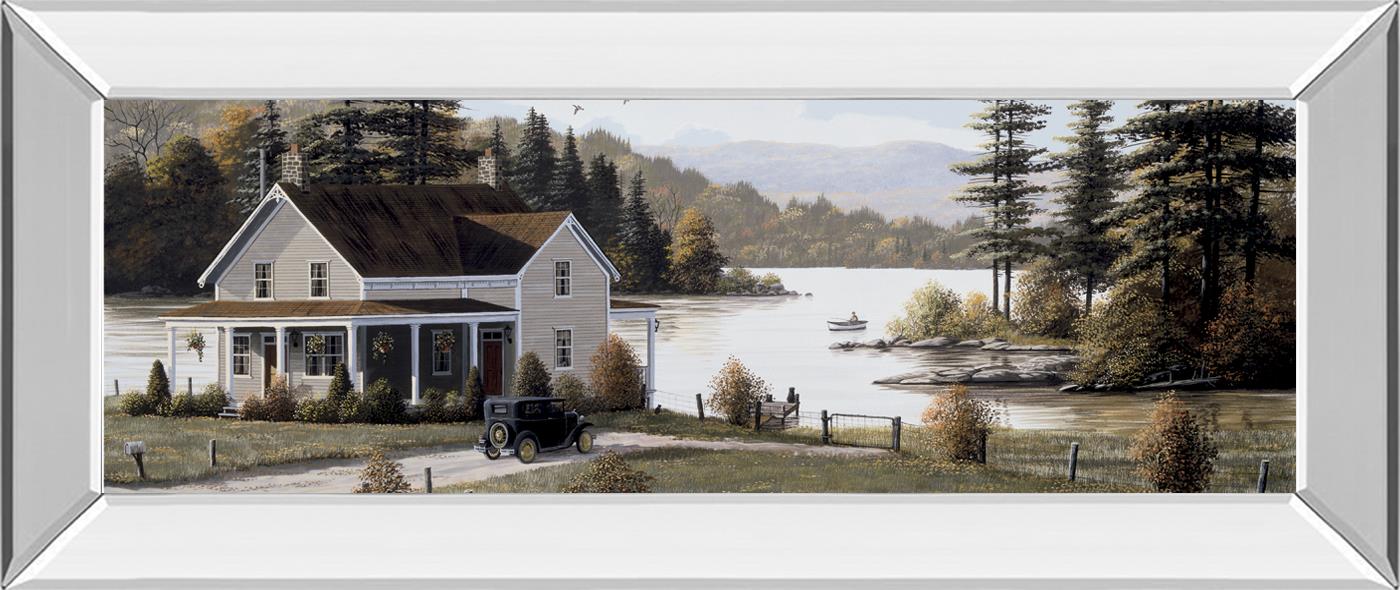 Out On The Lake By Saunders, B. 18X42 Mirror Frame Print