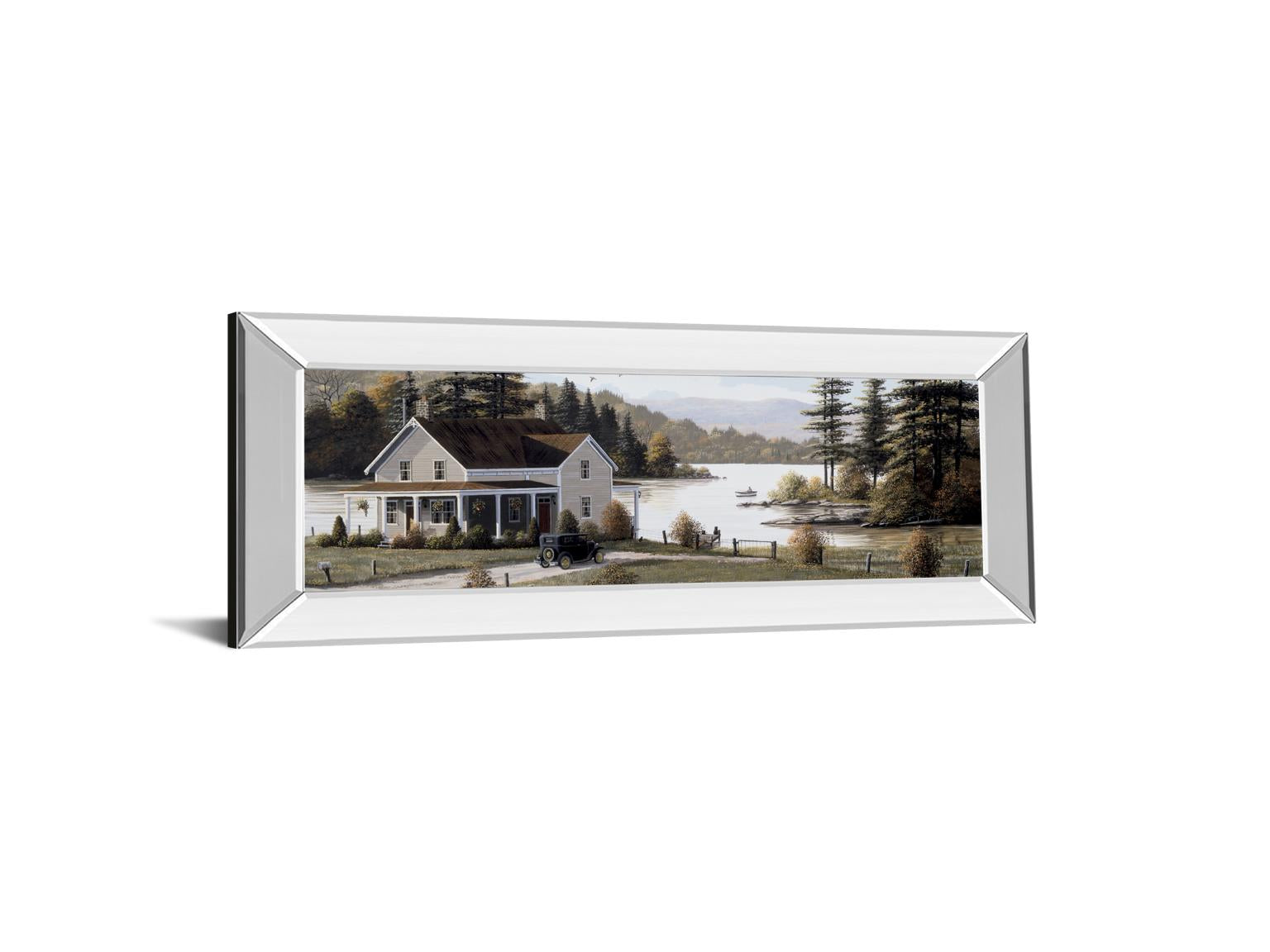 Out On The Lake By Saunders, B. 18X42 Mirror Frame Print