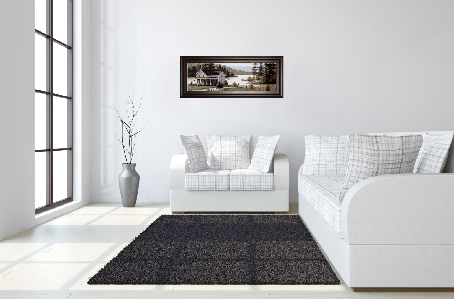 Out On The Lake By Saunders, B. 18X42 Framed Print