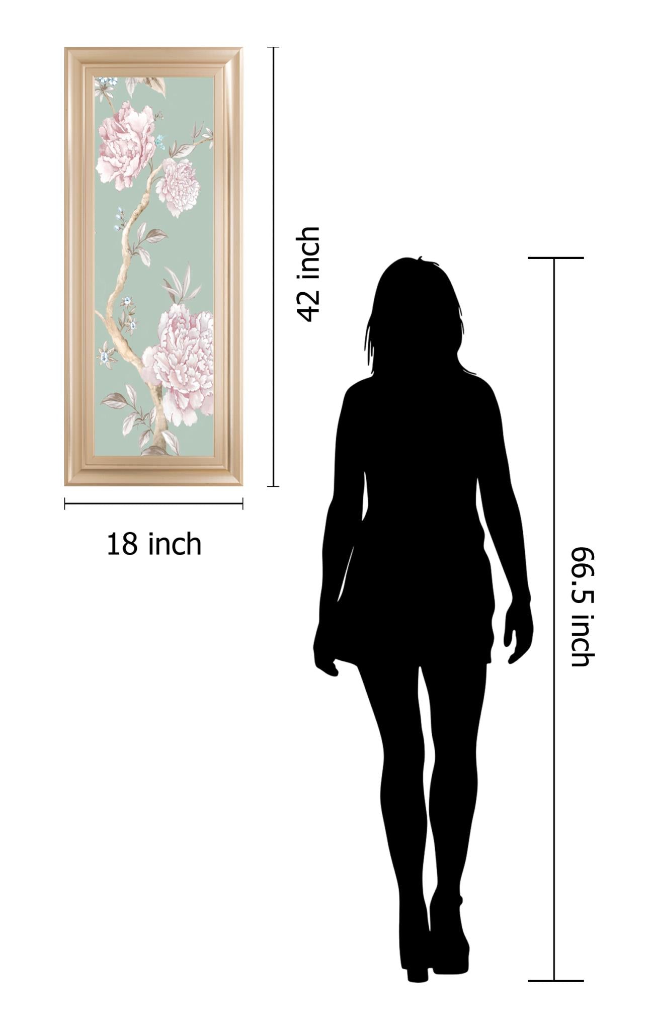 Oriental Garden I By Eva Watts 18X42 Framed Print