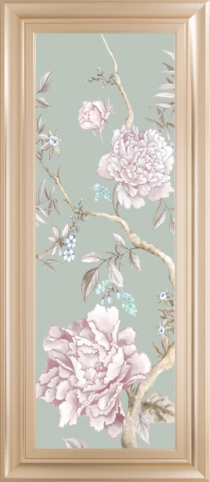 Oriental Garden I By Eva Watts 18X42 Framed Print