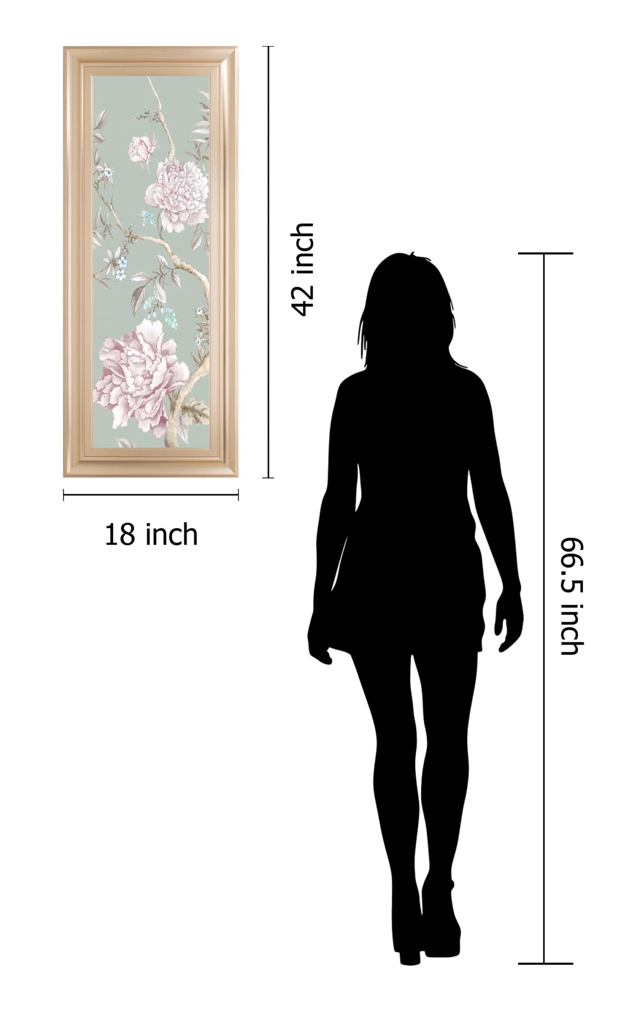 Oriental Garden I By Eva Watts 18X42 Framed Print