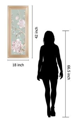 Oriental Garden I By Eva Watts 18X42 Framed Print