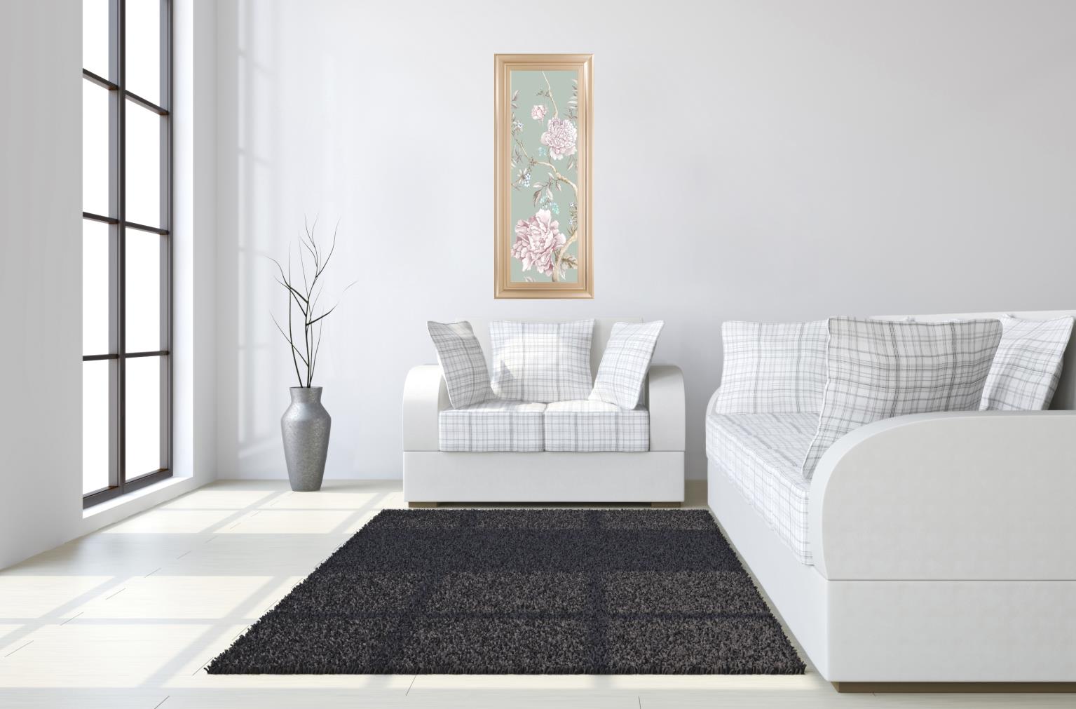 Oriental Garden I By Eva Watts 18X42 Framed Print