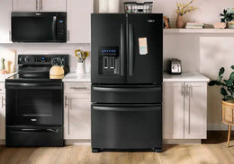 Whirlpool - 36 in. Wide 25 cu. ft. French Door Refrigerator with Two-Tier Freezer Storage - Black