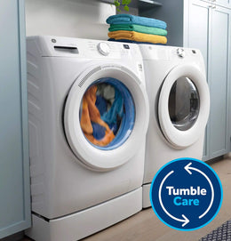 Package - GE - 4.8 Cu. Ft. High-Efficiency Stackable Smart Front Load Washer w/ Odorblock Ultra Fresh Vent System & Microban Technology and 7.8 Cu. Ft. Stackable Smart 10-Cycle Electric Dryer - White