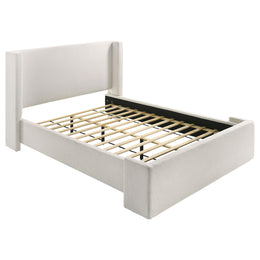 Alamosa Boucle Upholstered  Platform Bed White