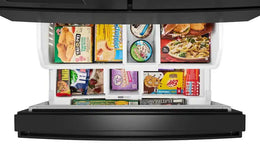 Whirlpool - 36 in. Wide 29 cu. ft. Family-Sized Capacity French Door Refrigerator with Flexible Temperature Drawer - Print Resist Blk Stnlss