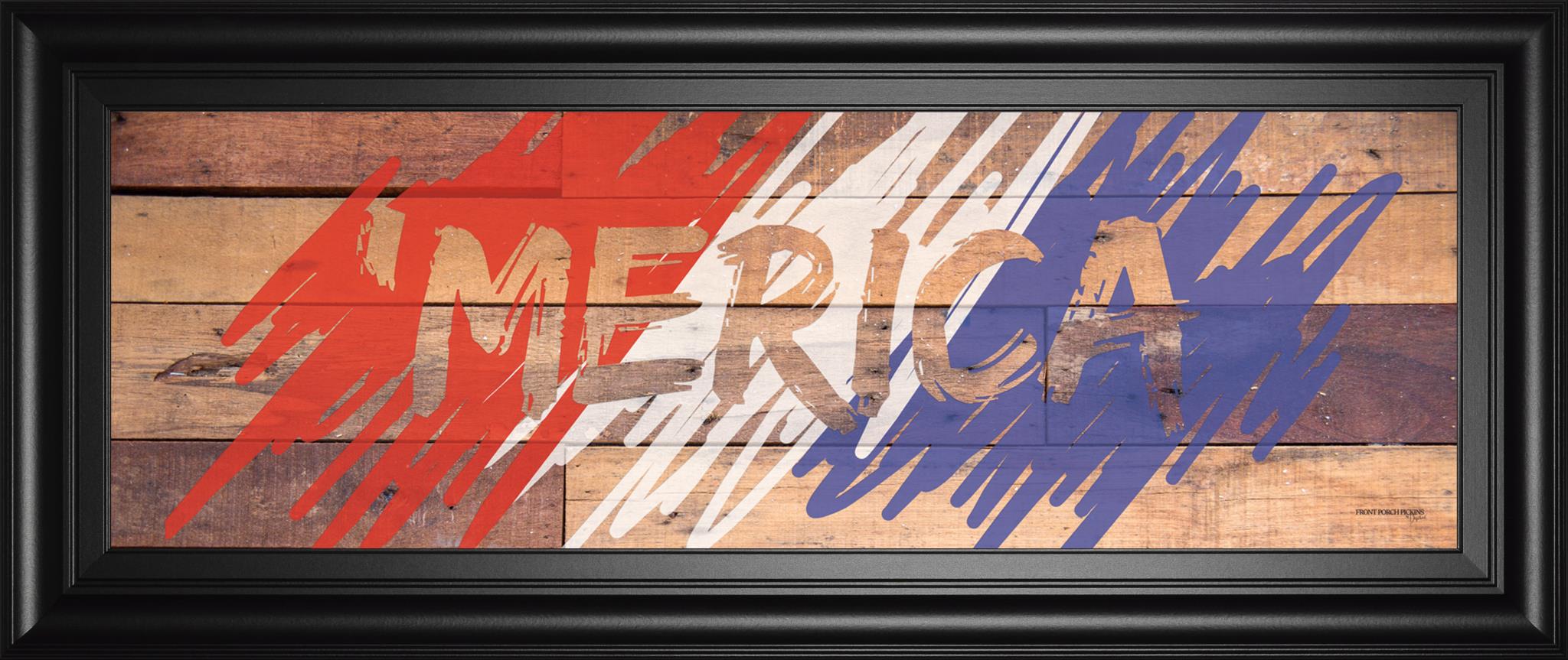Merica By Front Porch Pickins 18X42 Framed Print