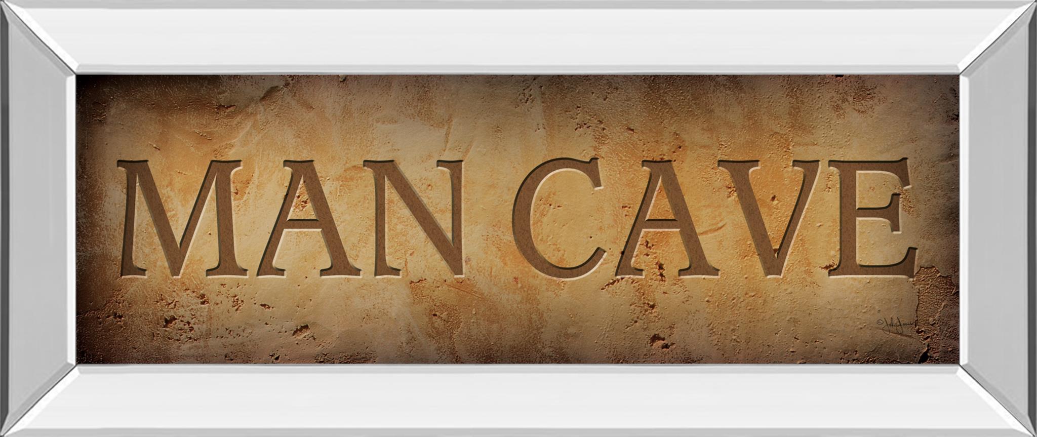 Man Cave By John Jones 18X42 Mirror Frame Print