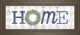 Home W/Eucalyptus Wreath I By Marla Rae 18X42 Framed Print