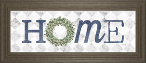Home W/Eucalyptus Wreath I By Marla Rae 18X42 Framed Print