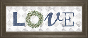 Love W/Eucalyptus Wreath I By Marla Rae 18X42 Framed Print
