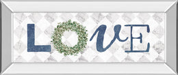 Love W/Eucalyptus Wreath I By Marla Rae 18X42 Mirror Frame Print