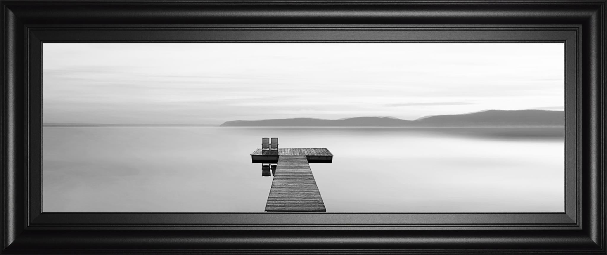 Black & White Water Panel Xii By James Mcloughlin 18X42 Framed Print