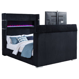Tisdall Flame Visualizer Wingback TV Bed Black