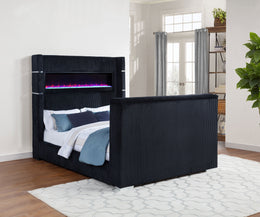 Tisdall Flame Visualizer Wingback TV Bed Black