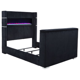 Tisdall Flame Visualizer Wingback TV Bed Black
