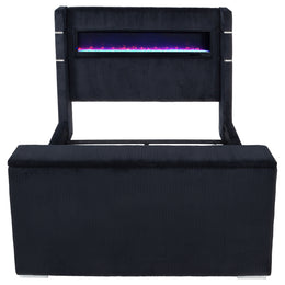 Tisdall Flame Visualizer Wingback TV Bed Black