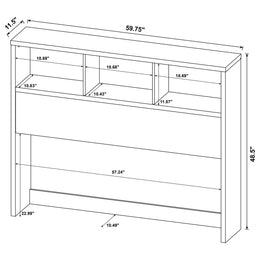 Westpark 49-inch  Bookcase Headboard Black