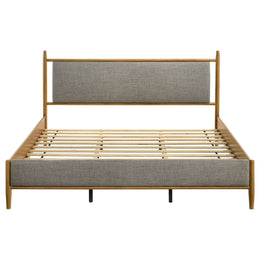 Mason 46-inch Panel Platform Bed Grey and Light Brown