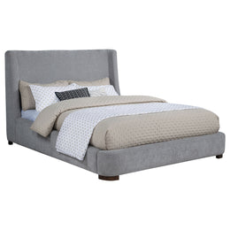 Rennes Upholstered  Wingback Platform Bed Grey