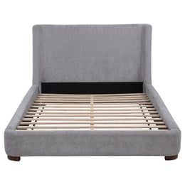 Rennes Upholstered  Wingback Platform Bed Grey