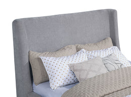 Rennes Upholstered  Wingback Platform Bed Grey
